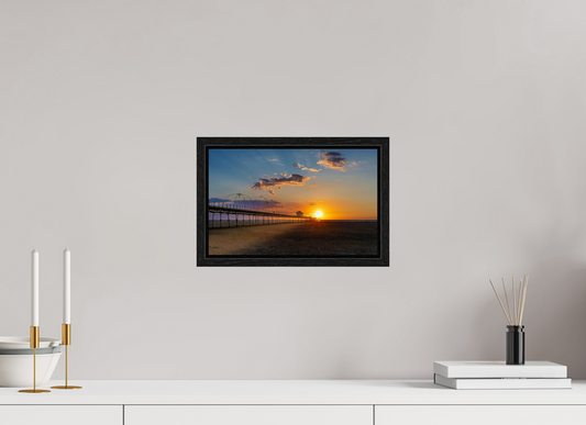 31.9 x 20 cm, Floater Frame Sunset Rays by the Pier