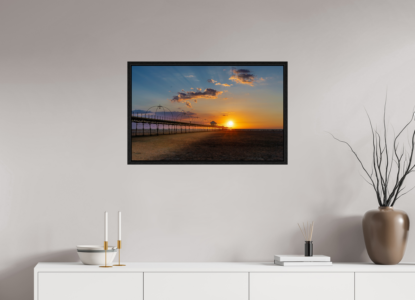 79.9 x 50 cm, Floater Frame Sunset along the Pier