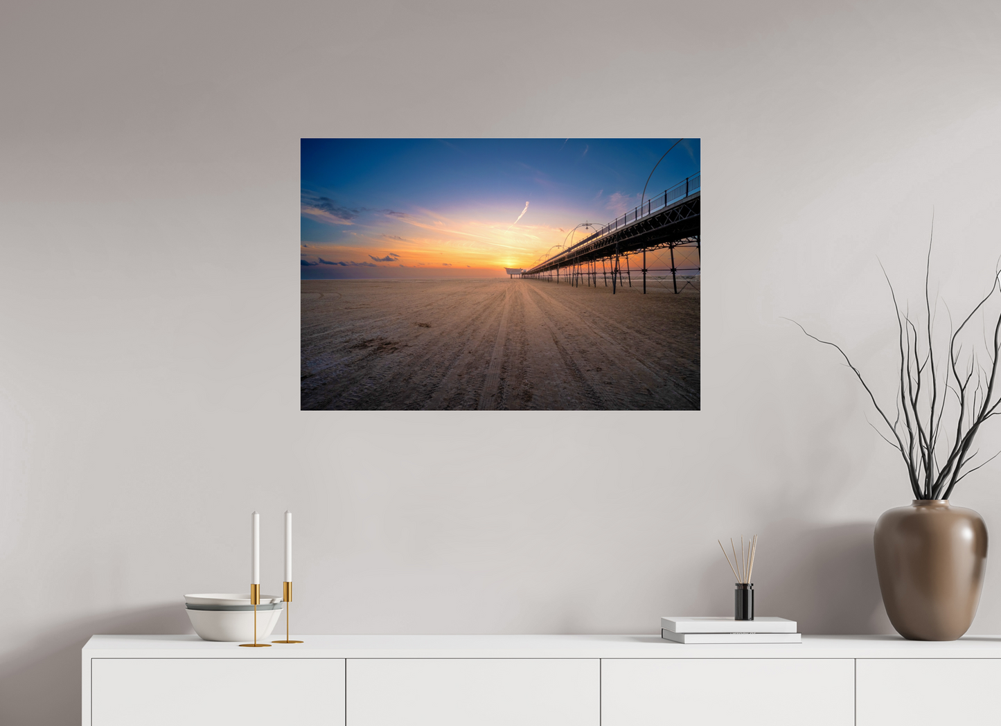 88.1 x 60 cm, Photo Print Under Acrylic Glass Tracks of my Pier