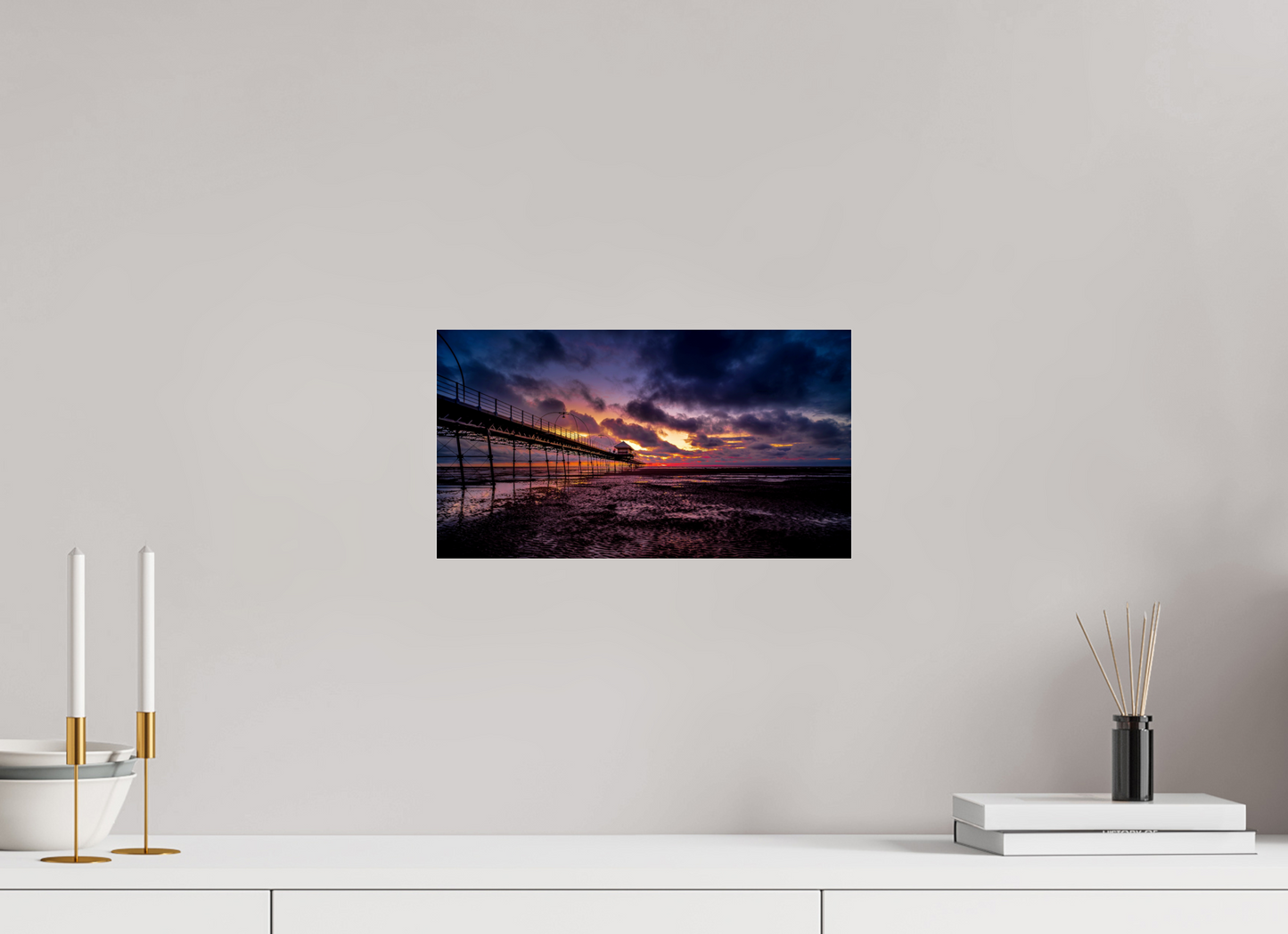36.2 x 20 cm, Photo Print Under Acrylic Glass The Dark Sunset