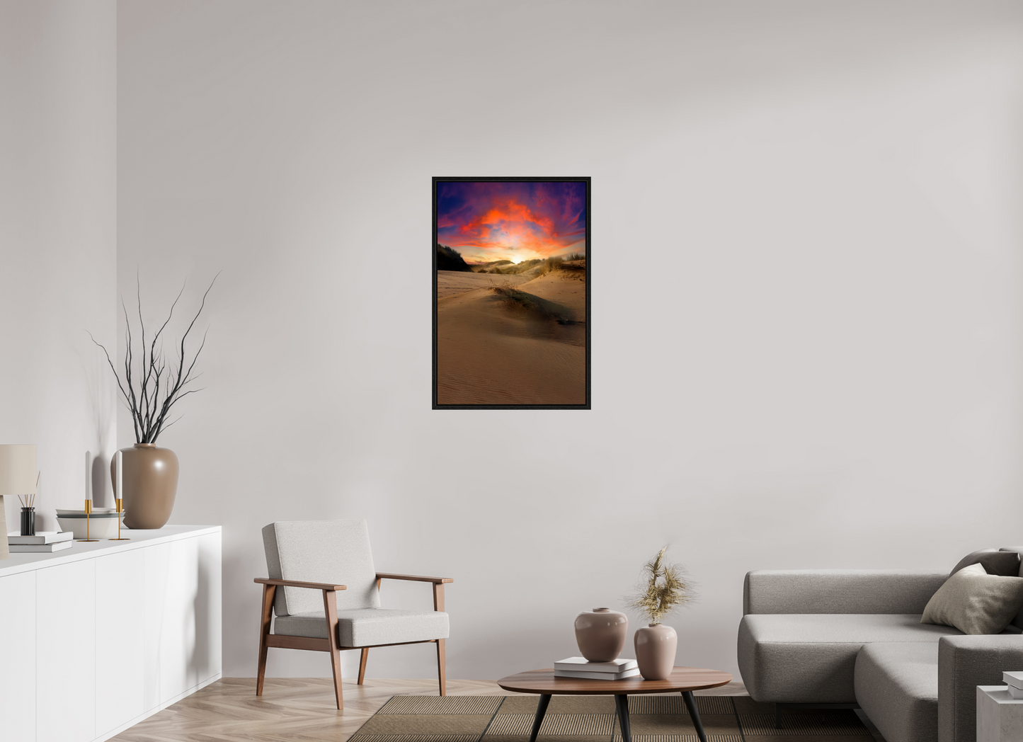 60 x 90 cm, Floater Frame Rainbow Sunset on the Sands