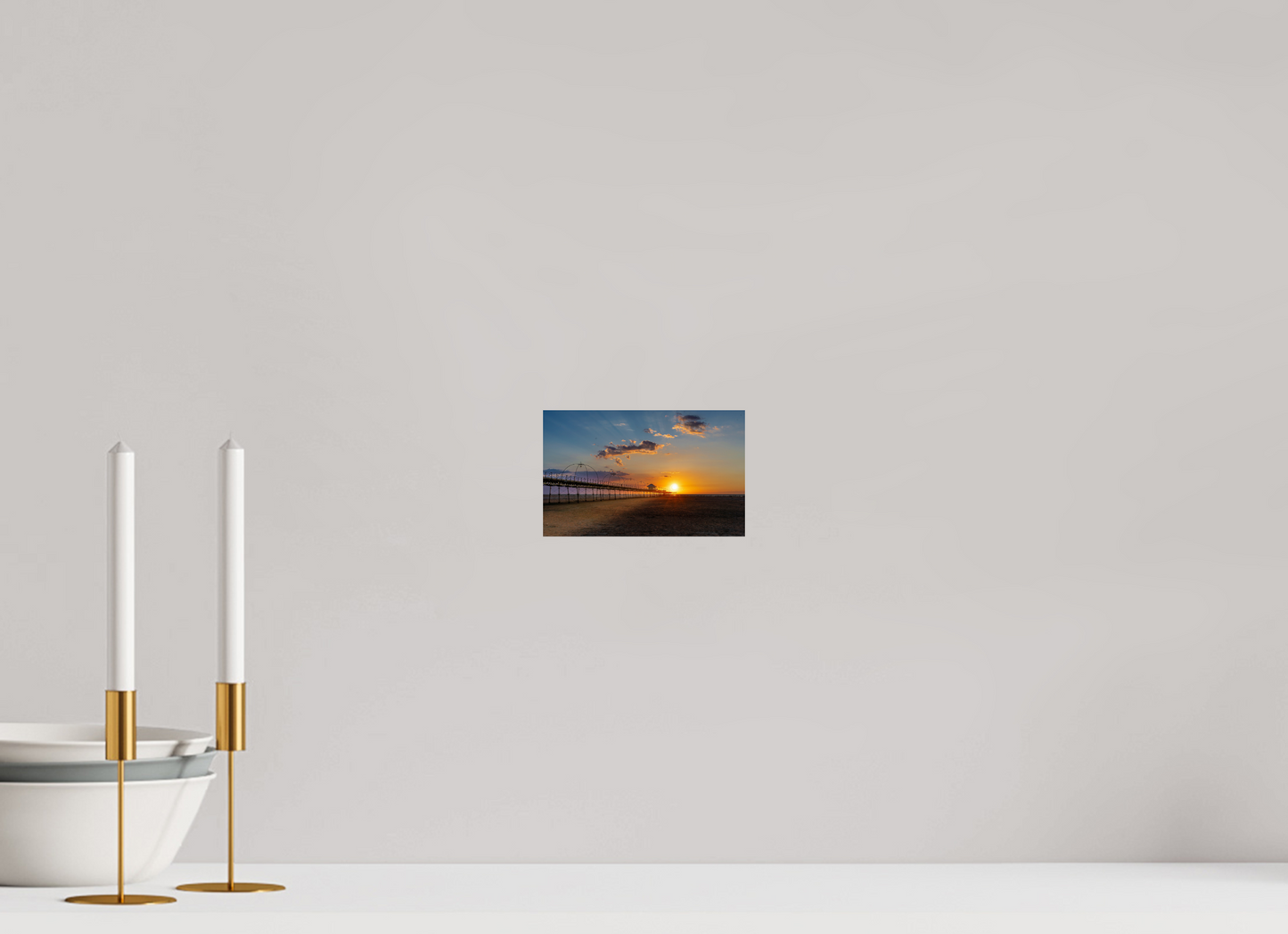 16 x 10 cm, Photo Print On Fuji Crystal DP II Sunset along the Pier