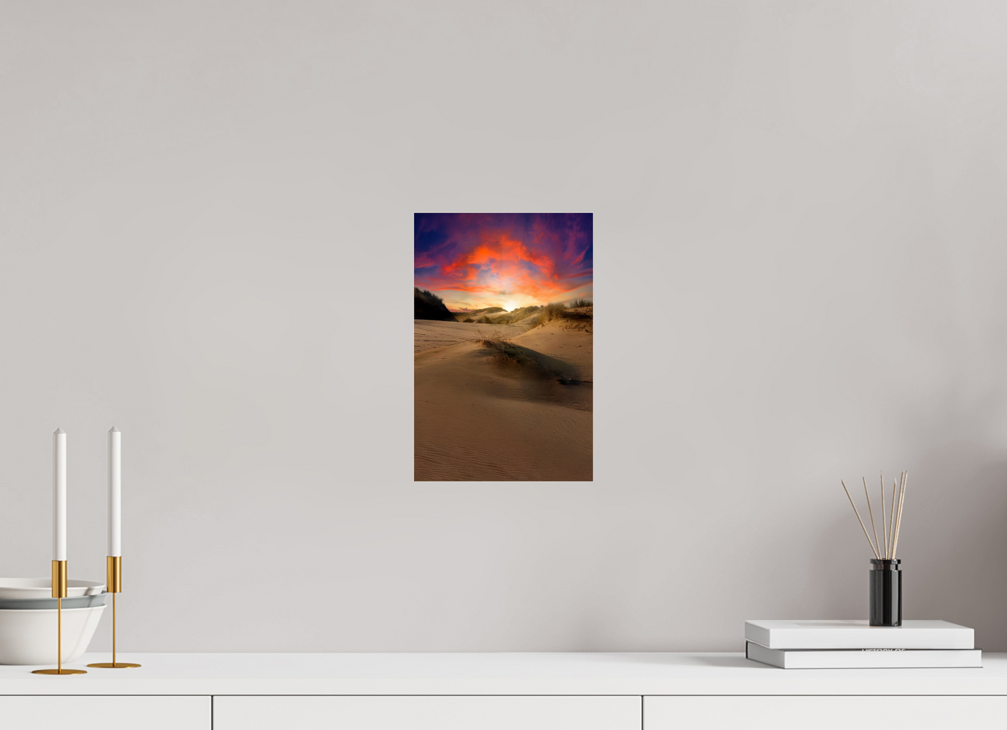 20 x 30 cm, Photo Print Under Acrylic Glass Rainbow Sunset on the Sands
