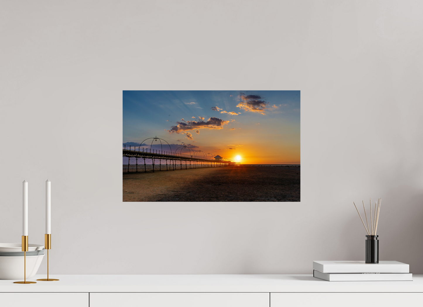 47.9 x 30 cm, Photo Print On Fuji Crystal DP II Sunset along the Pier