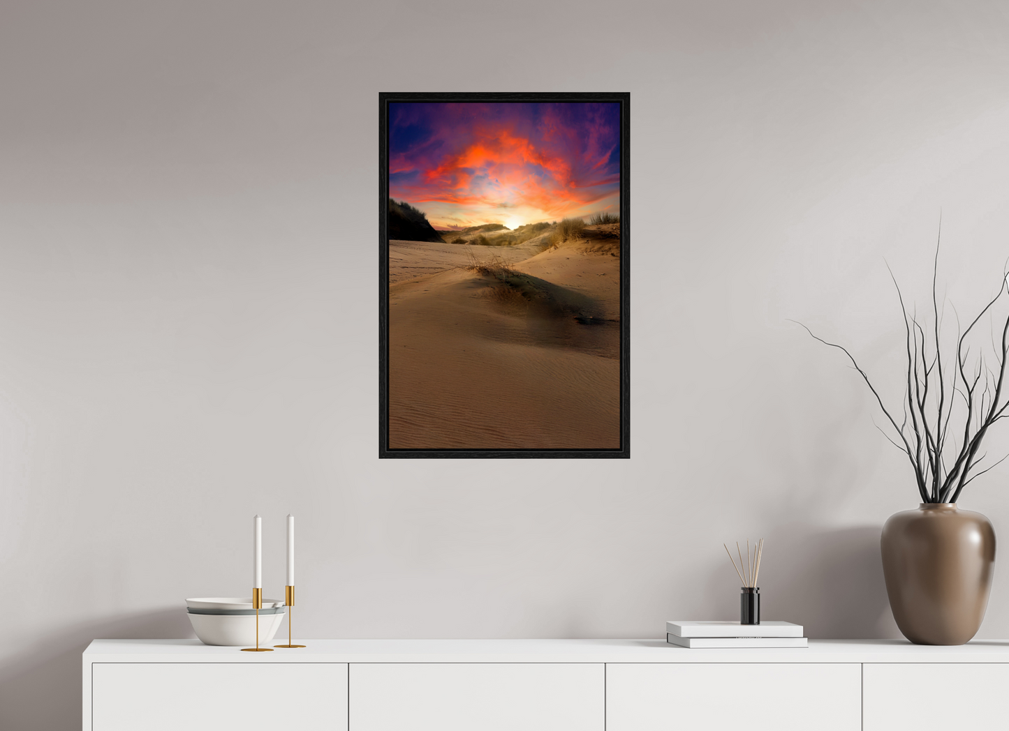 50 x 75 cm, Floater Frame Rainbow Sunset on the Sands