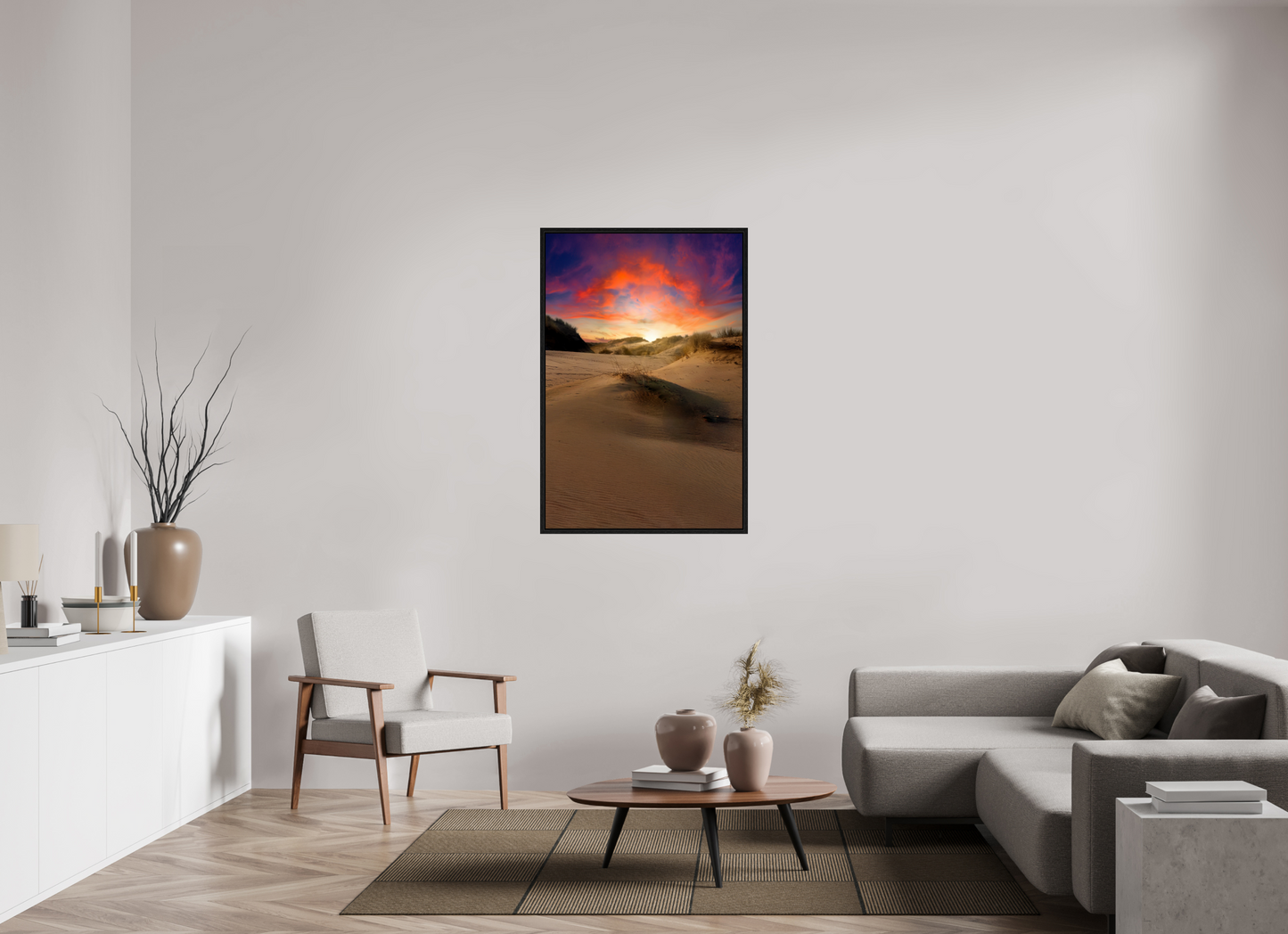 80 x 120 cm, Floater Frame Rainbow Sunset on the Sands