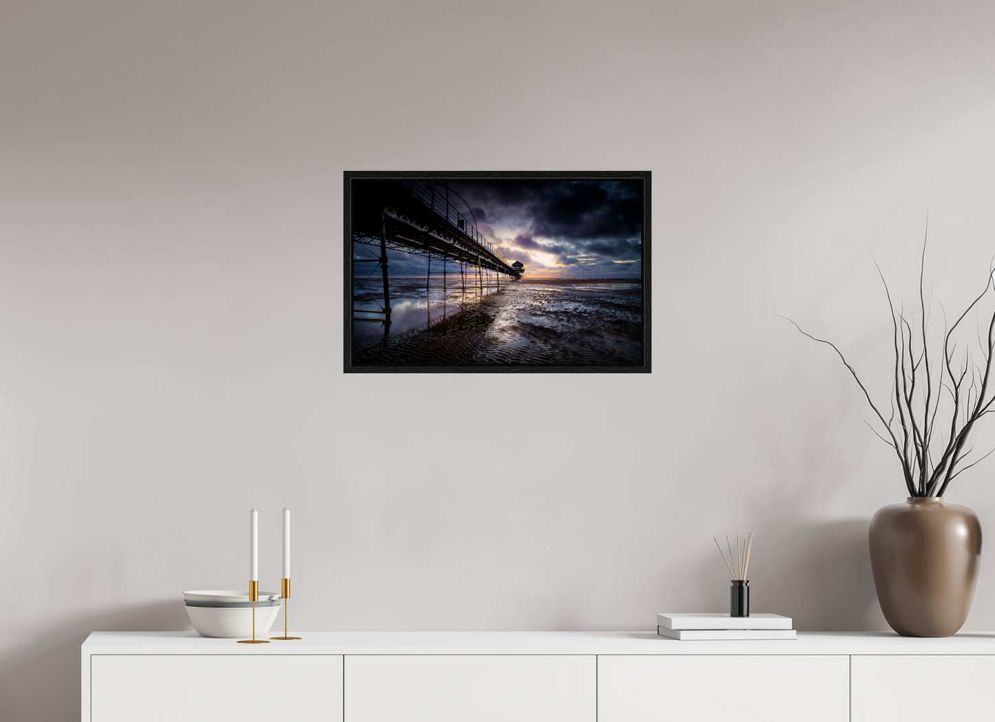 63.2 x 40 cm, Floater Frame Pier into the Storm