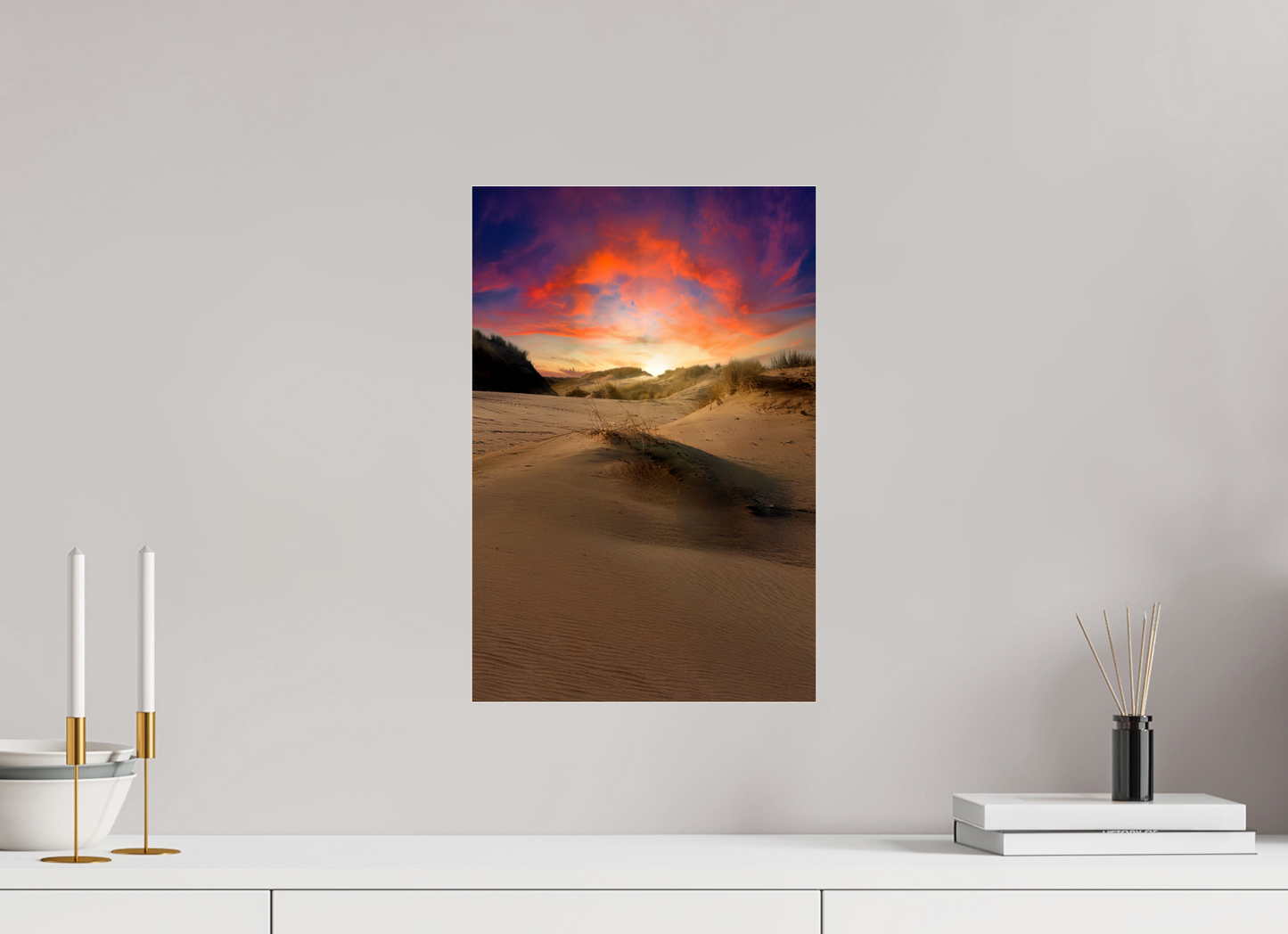 30 x 45 cm, Photo Print Under Acrylic Glass Rainbow Sunset on the Sands